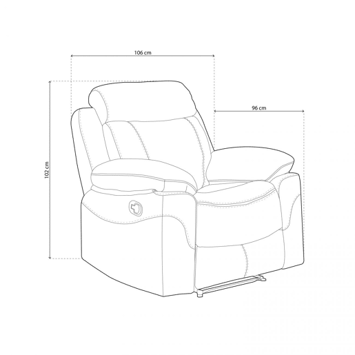 Poltrona de descanso Nellie Pedra 106 x 102 x 96 cm