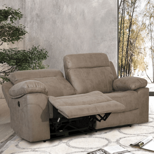 Sofá de 2 lugares para relaxar Nellie Cimento 164 x 102 x 96 cm