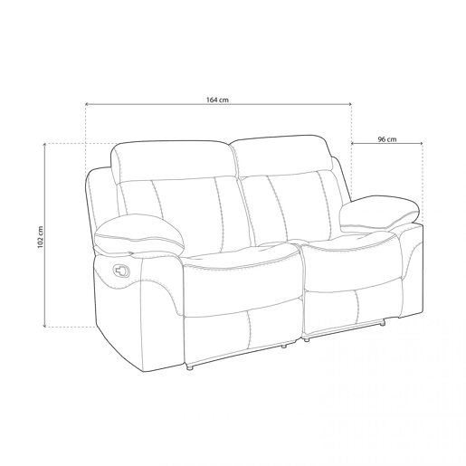 Sofá de 2 lugares para relaxar Nellie Cimento 164 x 102 x 96 cm