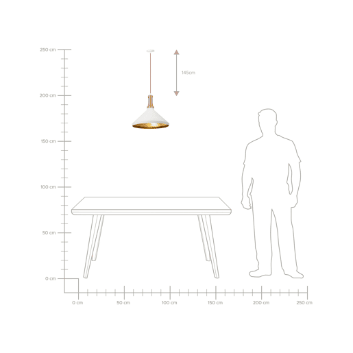 Candeeiro suspenso LIARD Metal Branco