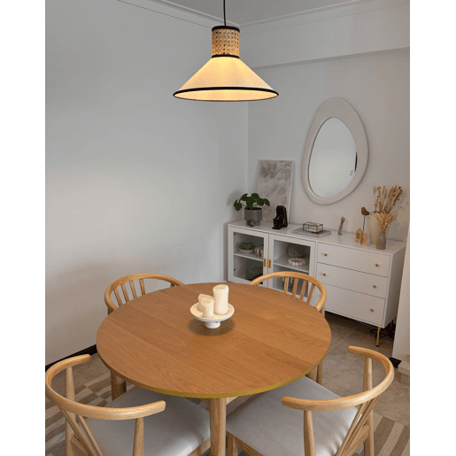 Candeeiro suspenso MANTUA Rattan Branco