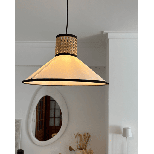 Candeeiro suspenso MANTUA Rattan Branco