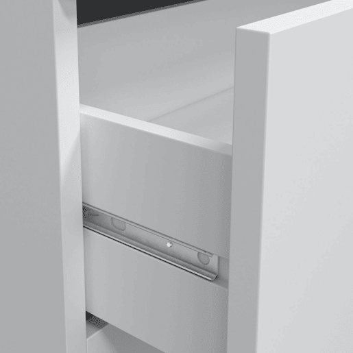 Mesita noche Iconic Blanco Artik (Blanco Mate) - Negro 40 x 56 x 33,5 cm