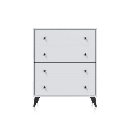 Cómoda Iconic Blanco Artik (Blanco Mate) - Negro 77,5 x 95 x 40 cm