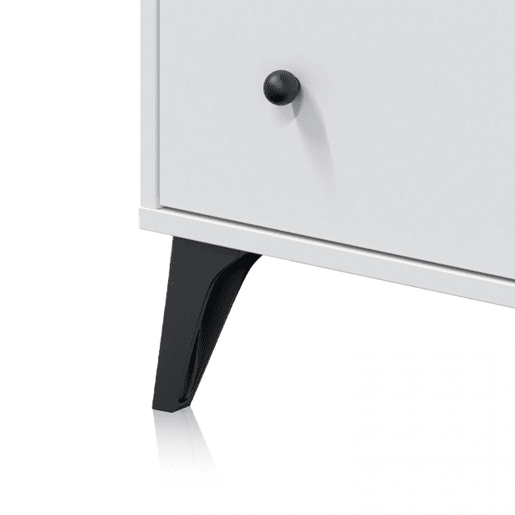 Cómoda Iconic Blanco Artik (Blanco Mate) - Negro 77,5 x 95 x 40 cm