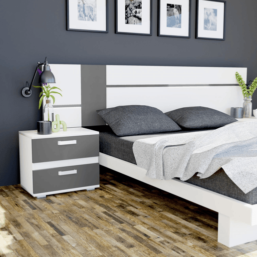 Quarto de dormir Ataneq Air 5C Branco - Grafite x x cm Quarto de dormir Ataneq Air 5C Branco - Grafite x x cm