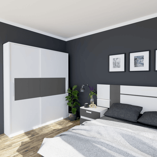 Quarto Ataneq Air 4C Plus Branco - Grafite x x cm Quarto Ataneq Air 4C Plus Branco - Grafite x x cm