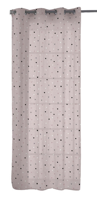 Cortina con ojales corazones cool kids 140x260 cm