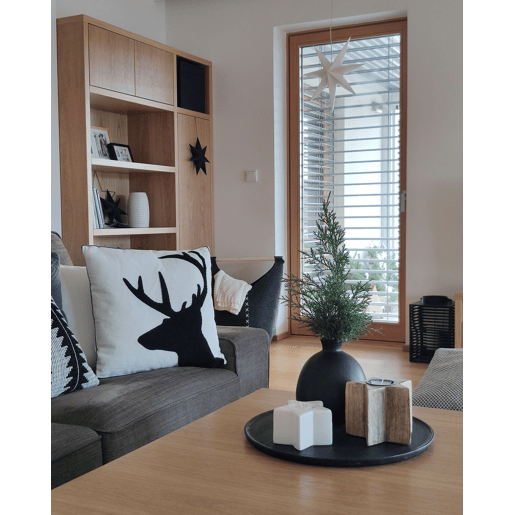 Conjunto de 2 almofadas decorativas SHADRACK Algodão 45 x 45 cm Branco Padrão natalicio
