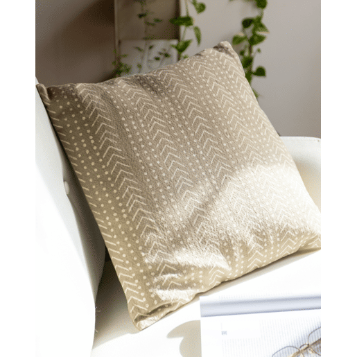 Conjunto de 2 almofadas decorativas SENECIO Algodão 45 x 45 cm Creme Padrão geométrico