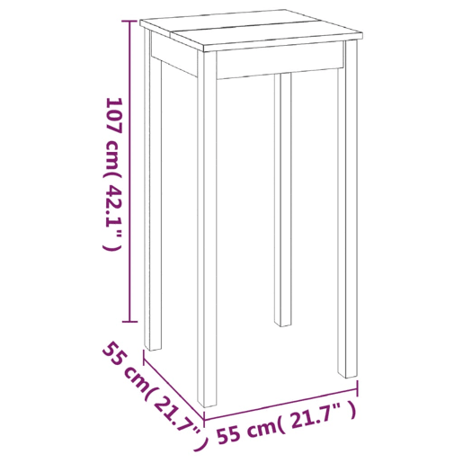 vidaXL Mesa de bar em MDF preto 55x55x107 cm vidaXL Mesa de bar em MDF preto 55x55x107 cm