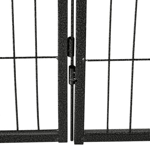 PawHut Parque para Cães com 12 Painéis Recinto para Animais de Estimação Modular com 2 Portas para Interior e Exterior Aço 80x60 cm Preto