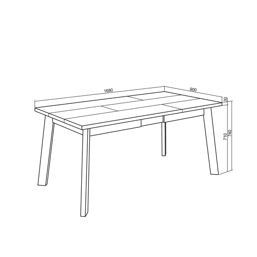 Mesa Sala de Jantar, Mesa Cozinha, 167x90x75cm, Para 8 pessoas, Pés de madeira, Carvalho Mesa Sala de Jantar, Mesa Cozinha, 167x90x75cm, Para 8 pessoas, Pés de madeira, Carvalho