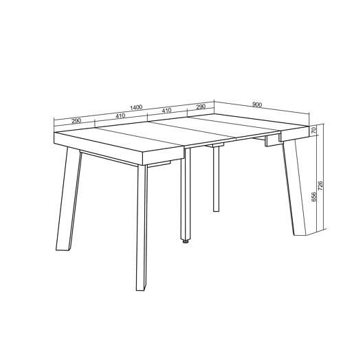 Mesa Consola Extensível, Cozinha, Sala de jantar, 140x90x73cm, Para 6 pessoas, Pés de madeira, Estilo moderno, Branco Mesa Consola Extensível, Cozinha, Sala de jantar, 140x90x73cm, Para 6 pessoas, Pés de madeira, Estilo moderno, Branco