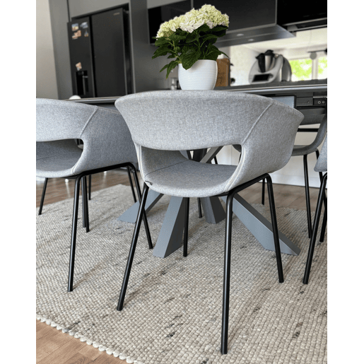 Conjunto de 2 cadeiras de jantar ELMA Cinzento claro