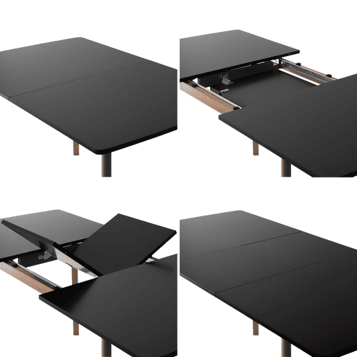 Mesa extensible HELGA 120 - 160cm negro Mesa extensible HELGA 120 - 160cm negro
