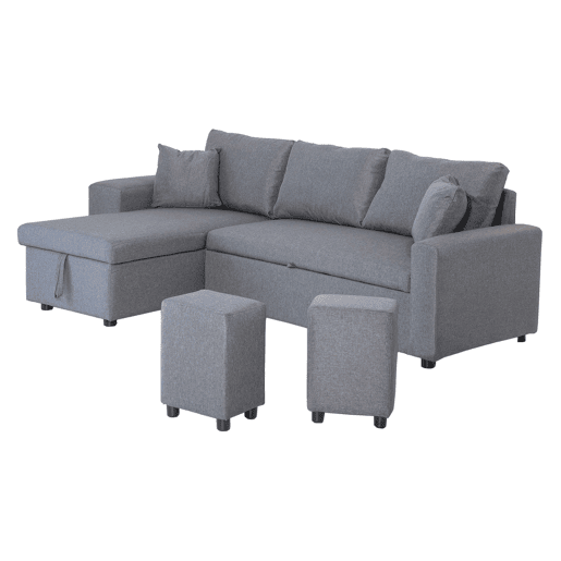 Sofá convertible TONY 3 plazas gris chiné Sofá convertible TONY 3 plazas gris chiné