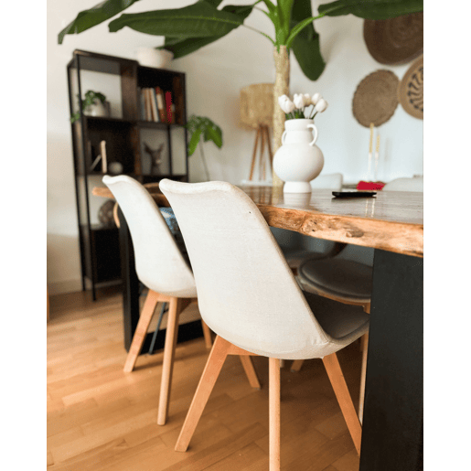 Conjunto de 2 cadeiras de jantar DAKOTA II Branco creme Conjunto de 2 cadeiras de jantar DAKOTA II Branco creme