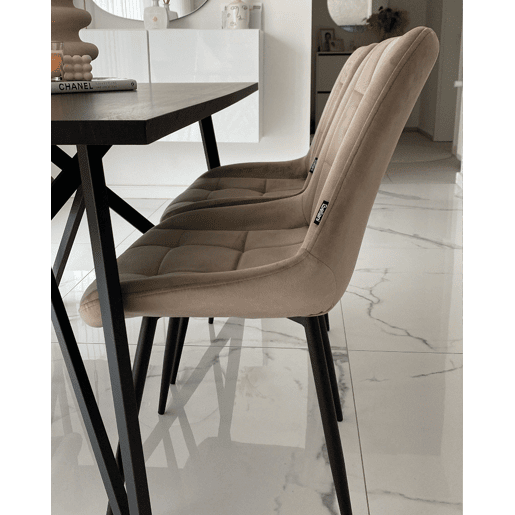 Conjunto de 2 cadeiras de jantar MELROSE Veludo Taupe