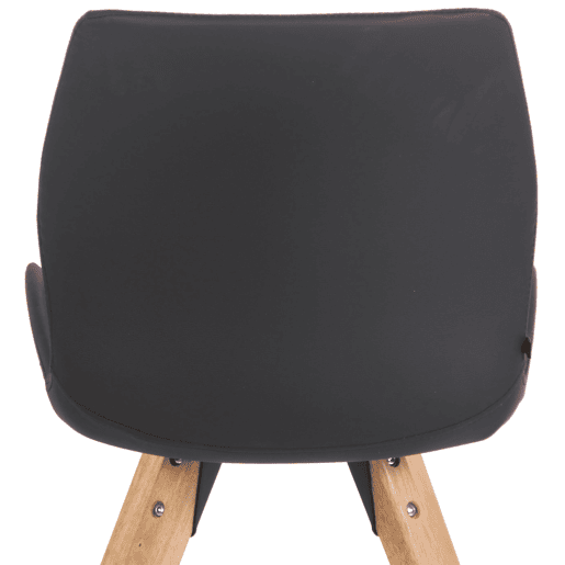 Silla de comedor Luna Simil cuero Negro 58X49X87.5 cm
