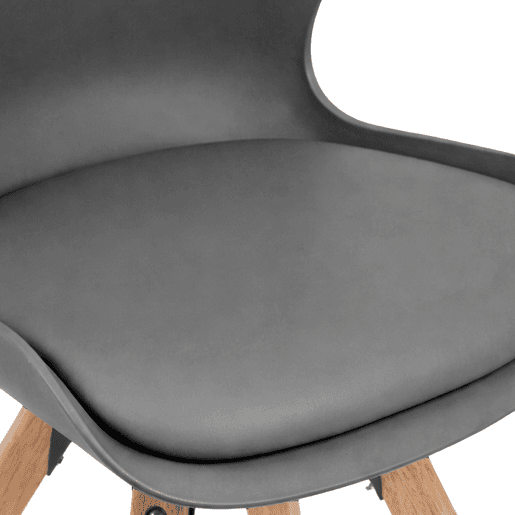 Silla de comedor Luna Plástico Gris 58X49X87.5 cm