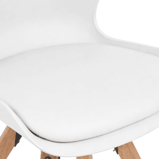 Set de 4 sillas Luna Plástico Blanco 58X49X87.5 cm