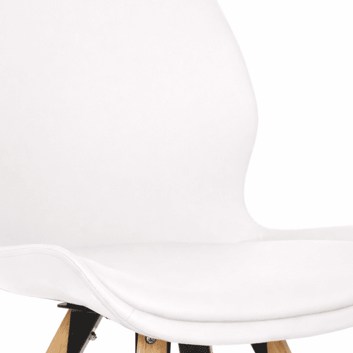 Set de 4 sillas Luna Simil cuero Blanco 58X49X87.5 cm
