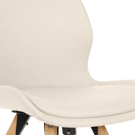 Silla de comedor Luna Simil cuero Crema 58X49X87.5 cm Silla de comedor Luna Simil cuero Crema 58X49X87.5 cm