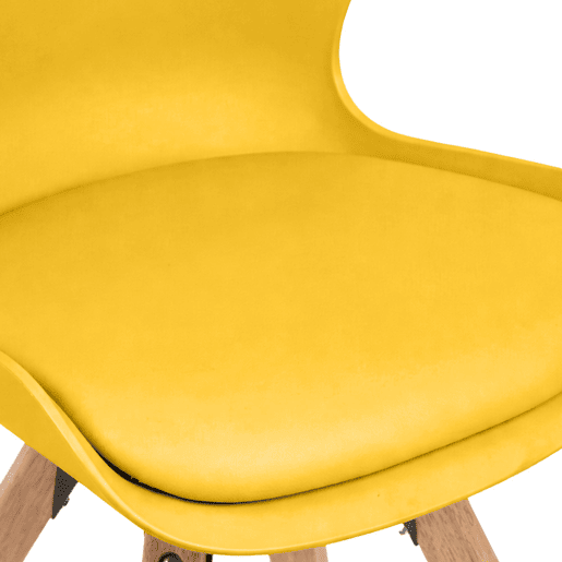 Set de 2 sillas de comedor Luna Plástico Amarillo 58X48X87 cm