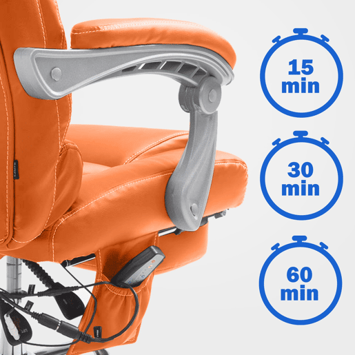 Silla De Oficina De Masaje Pacific V2 Simil cuero Naranja 64X68X118 cm