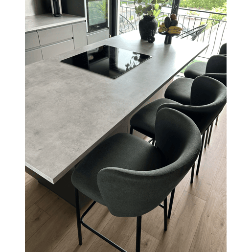 Conjunto de 2 bancos de bar LUANA Bouclé Verde escuro