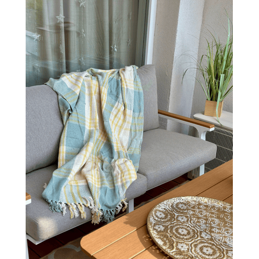 Manta BETALI Algodão 125 x 150 cm Amarelo