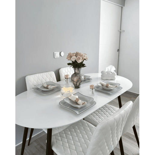 Mesa de jantar extensível STAVERTON Branco 120160 cm 80 cm
