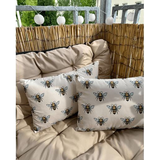 Conjunto de 2 almofadas de jardim CANNETO Padrão animal 40 x 60 cm Creme