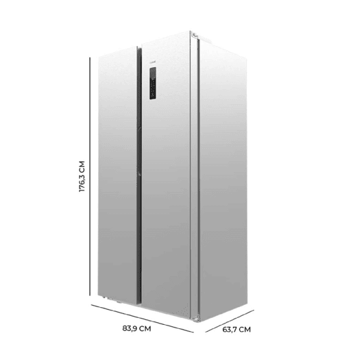 Cecotec FrigorÃfico Americano Side by Side Inox com 430 l de capacidade, 176 cm de altura e 84 cm de largura, classe E Cecotec FrigorÃfico Americano Side by Side Inox com 430 l de capacidade, 176 cm de altura e 84 cm de largura, classe E