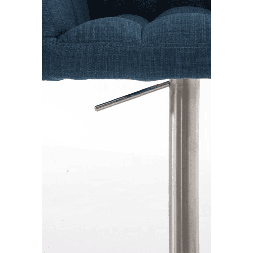 Juego de 2 taburetes de bar Damaso con tapizado de tela Azul 45X64X88 cm