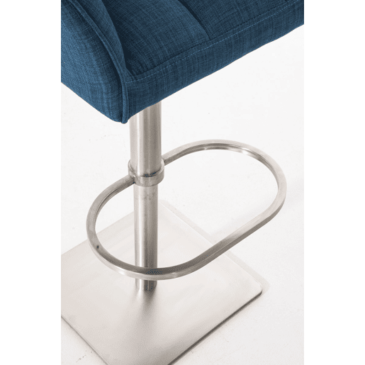 Juego de 2 taburetes de bar Damaso con tapizado de tela Azul 45X64X88 cm