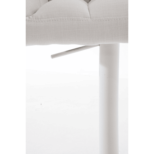 Juego de 2 taburetes de bar Damaso con tapizado de tela Blanco 45X64X88 cm