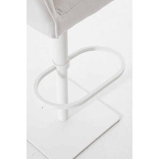 Juego de 2 taburetes de bar Damaso con tapizado de tela Blanco 45X64X88 cm