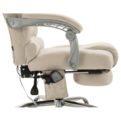 Silla de oficina masajeante Pacific en Tela Crema 64X68X118 cm