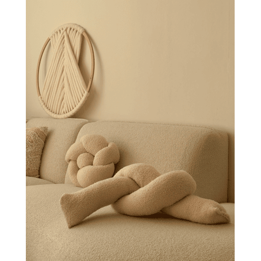 Almofada decorativa GLADIOLUS Bouclé 172 x 14 cm Creme Sólido