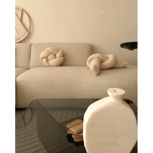 Almofada decorativa GLADIOLUS Bouclé 172 x 14 cm Creme Sólido