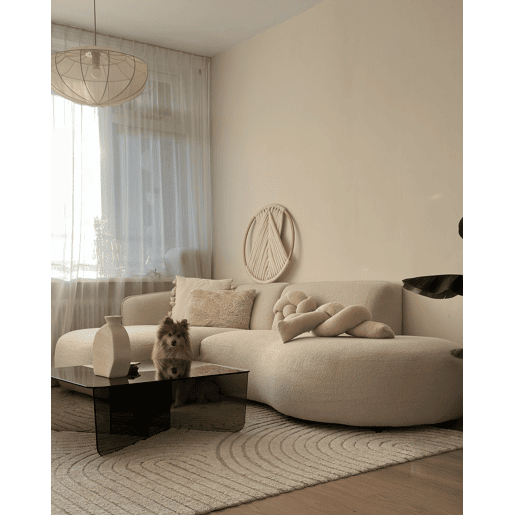 Almofada decorativa GLADIOLUS Bouclé 172 x 14 cm Creme Sólido