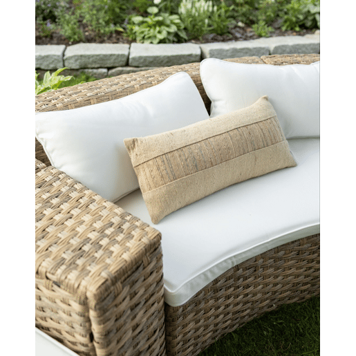 Conjunto de 2 almofadas decorativas LUINA Juta 30 x 70 cm Creme Sólido