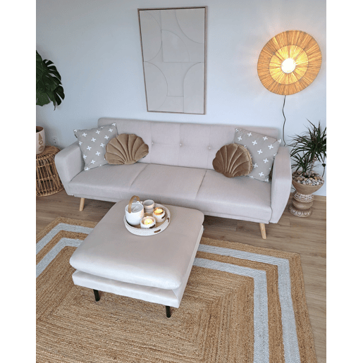 Almofada decorativa CONSOLIDA Veludo 47 x 35 cm Cor de areia Sólido