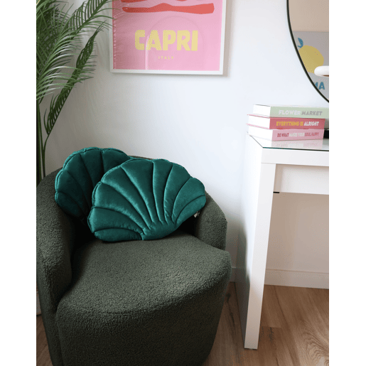 Conjunto de 2 almofadas decorativas CONSOLIDA Veludo 47 x 35 cm Verde esmeralda Sólido