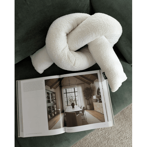 Conjunto de 2 almofadas decorativas GLADIOLUS Bouclé 172 x 14 cm Branco creme Sólido