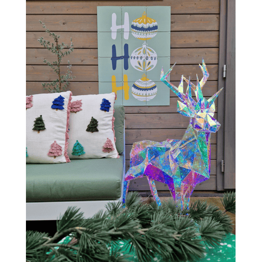 Conjunto de 2 almofadas decorativas SKIMMIA Algodão 45 x 45 cm Branco Padrão natalicio