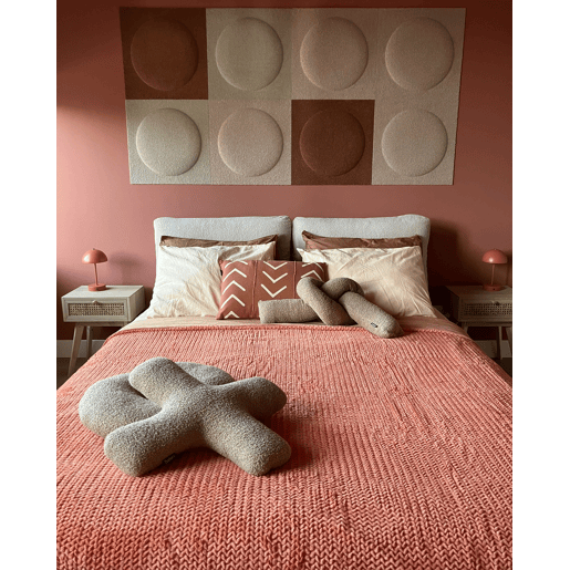 Conjunto de 2 almofadas decorativas HESPERIS Bouclé Cinzento claro Sólido