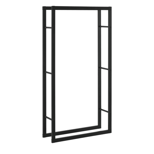 Suporte para lenha Täby em aço 80 x 25 x 150 cm preto en.casa Suporte para lenha Täby em aço 80 x 25 x 150 cm preto en.casa